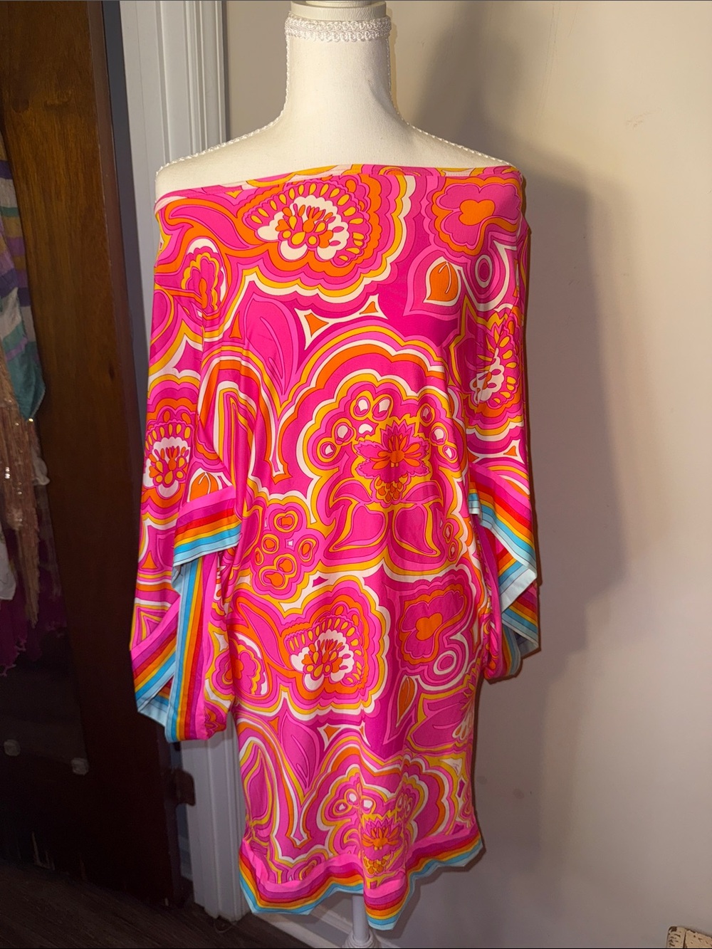 Trina Turk Pink Multi-Color Floral Print Swim Coverup